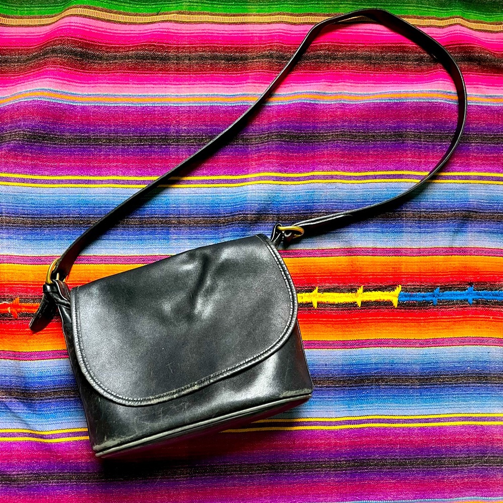 Vintage coach black leather purse